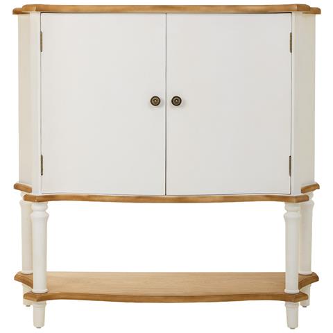 Tavolino Da Ingresso In Legno Bianco 106x37x105h Cm - Foto 2