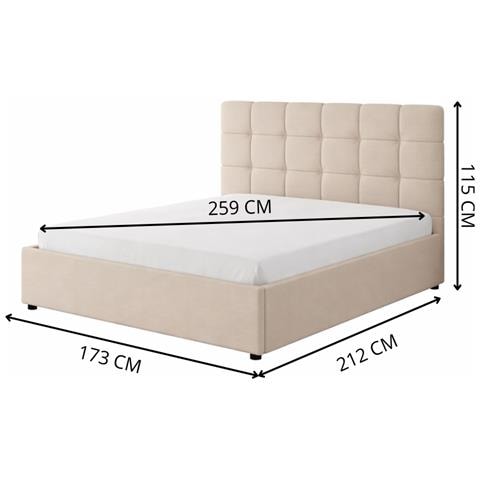Santa Letto Con Scatola Di Deposito 160x200cm Velluto Beige - Foto 2