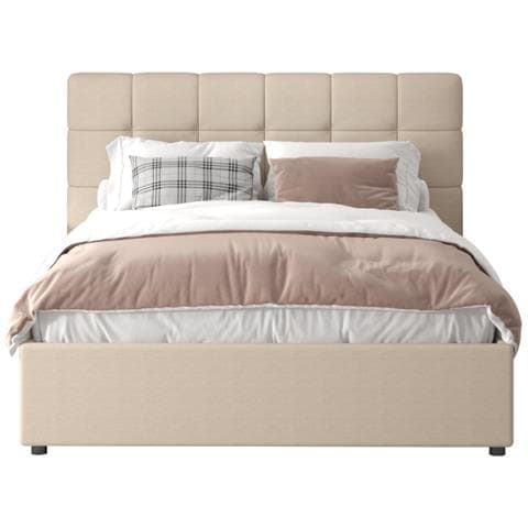 Santa Letto Con Scatola Di Deposito 160x200cm Velluto Beige - Foto 6