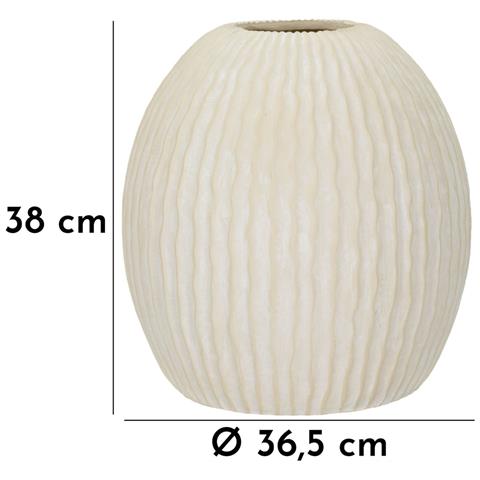 Vaso Icicle Medio In Magnesio Crema Con Incisioni A Contrasto - Foto 7