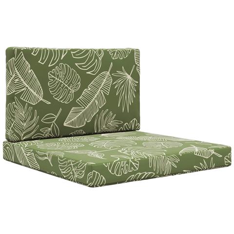 Cuscino per divano da esterno 2 pcs Design a foglia Poliestere - Foto 1