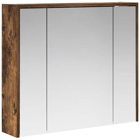 Mobiletto per specchio da bagno Rovere fumé 73,5 x 16 x 62,5 cm - Foto 1