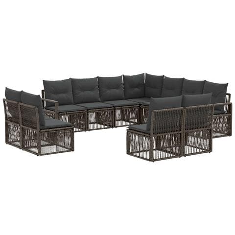 Set Divano da Giardino 11 pcs Grigio polyrattan - Foto 1