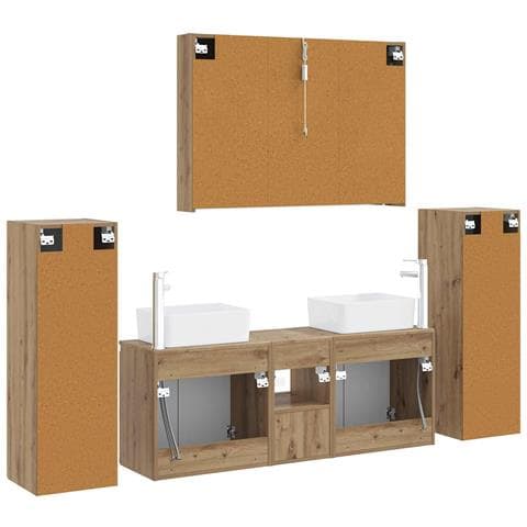 Set di mobili per il bagno 6 pcs Rovere Artigianale - Foto 9