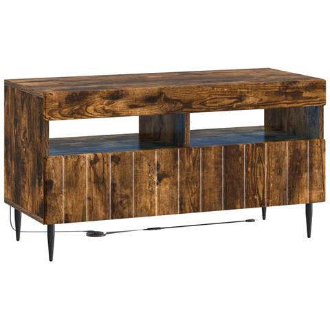 Mobile TV LED a 5 pezzi Rovere Fumo Legno ingegnerizzato - Foto 2
