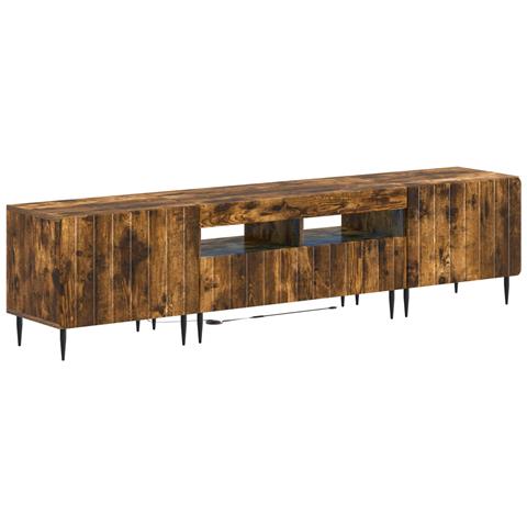 Mobile TV LED a 5 pezzi Rovere Fumo Legno ingegnerizzato - Foto 1