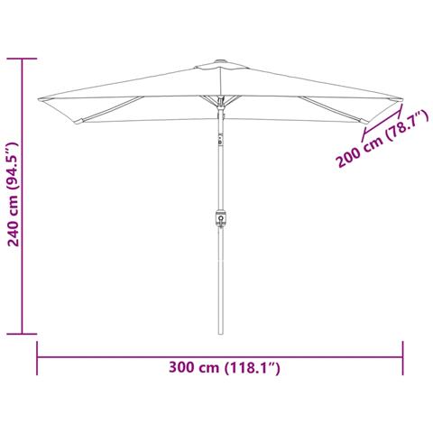 Parasole Rettangolare 200 X 300 Cm Bianco Sabbia - Foto 2