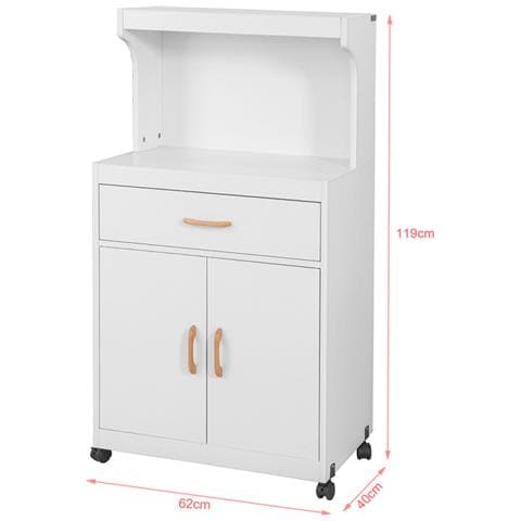 Mobile Microonde Credenza Cucina Con Route, mdf E Pb Di Legno, fsb12-w, it - Foto 2