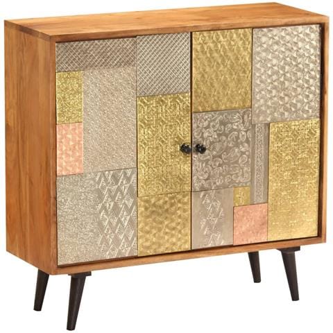 Credenza 80x30x75 cm in Legno Massello di Acacia - Foto 1