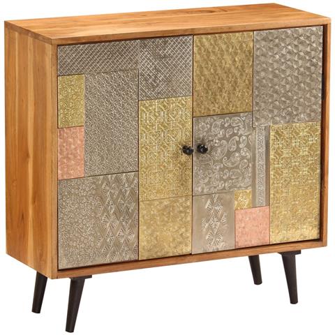 Credenza 80x30x75 cm in Legno Massello di Acacia - Foto 10