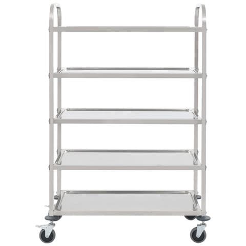 Carrello Da Cucina A 5 Livelli 107x55x147 Cm In Acciaio Inox - Foto 7