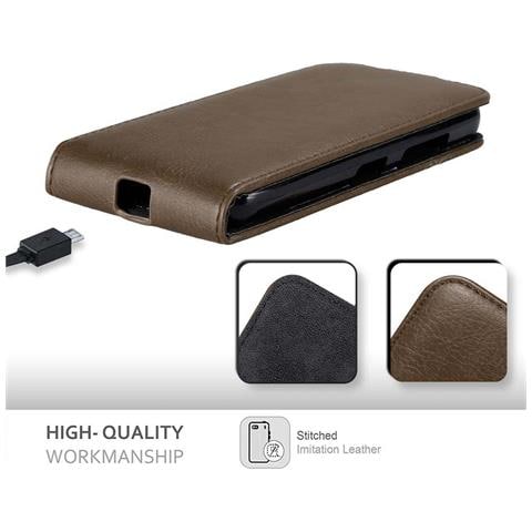 Custodia Compatibile Con Nokia Lumia 550 In Bruno Caffè - Coperchio Protettivo In Design Flip Con Chiusura Magnetica - Foto 8