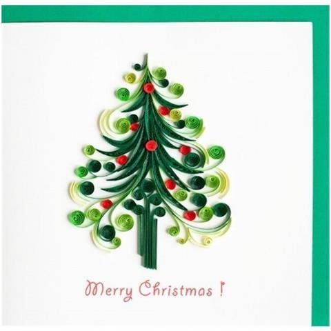 Biglietto D'auguri Origamo ''albero Di Natale'' Quilling - Foto 1