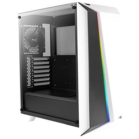 CYLON PRO - Cassa per PC ATX RGB, vetro temperato, ventola da 12 cm, bianco - Foto 1