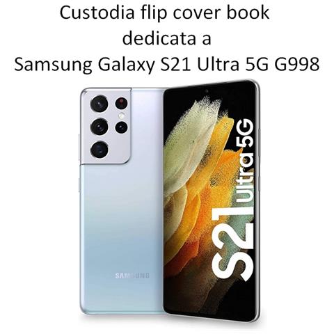 Maxy Custodia Book Orizzontale Silicone Case Per Samsung Galaxy S21 Ultra Mint-navy - Foto 2