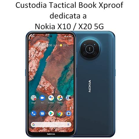 Custodia Originale Book Xproof Flip Case Per Nokia X10 - X20 Black Hawk - Foto 2