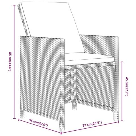 Set Da Pranzo Per Giardino 19 Pz Con Cuscini In Polyrattan Nero - Foto 2