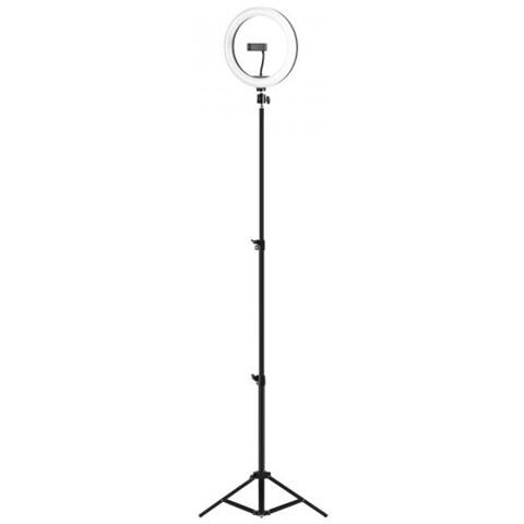 Mgring, Anello Lluminazione Professionale Argb, Treppiede Alluminio, Supporto Smartphone E Webcam, Telecomando, Nero - Foto 3