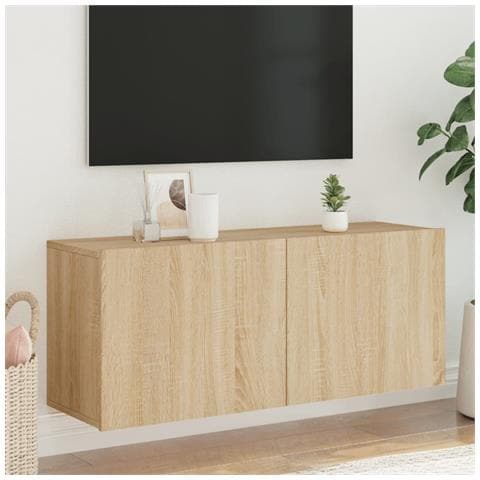 Mobile Tv A Parete Rovere Sonoma 100x30x41 Cm - Foto 1