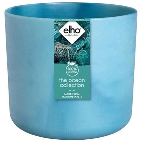 Vaso Azzurro Ø 22 Cm Plastica Rotondo Moderno - Foto 1