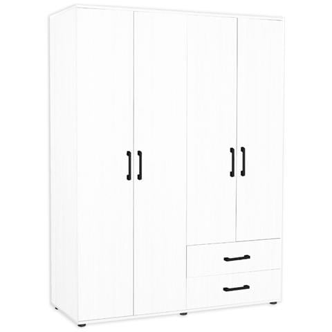Armadio Grd4422023 Bianco 4 Ante E 2 Cassetti - Foto 1
