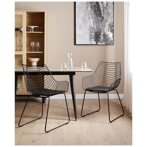 Set Di 2 Sedie Metallo Nero Annapolis - Foto 1