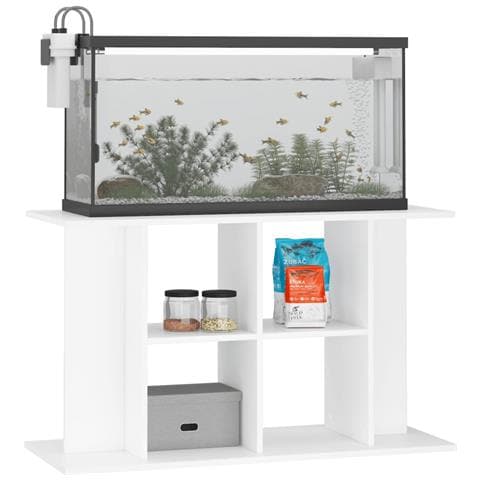 Supporto per Acquario 100x40x60 cm in Legno Multistrato Bianco - Foto 2