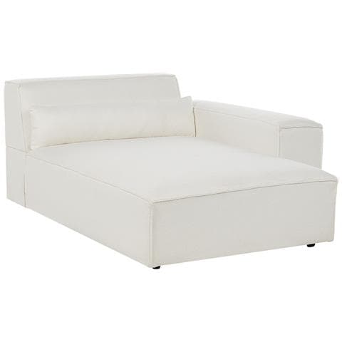 Chaise Longue Versione Sinistra Hellnar Bouclé Bianco Sporco - Foto 2