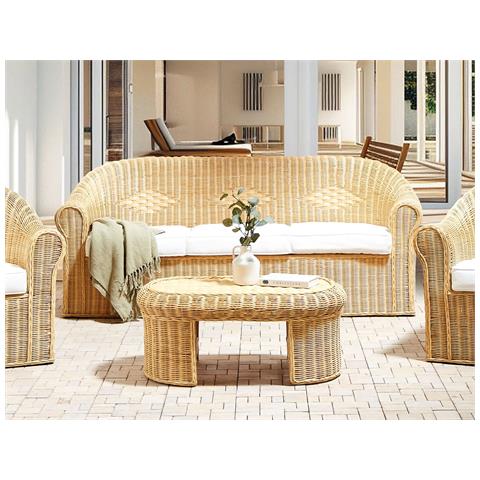 Divano 3 Posti Livadeia Rattan Naturale - Foto 1