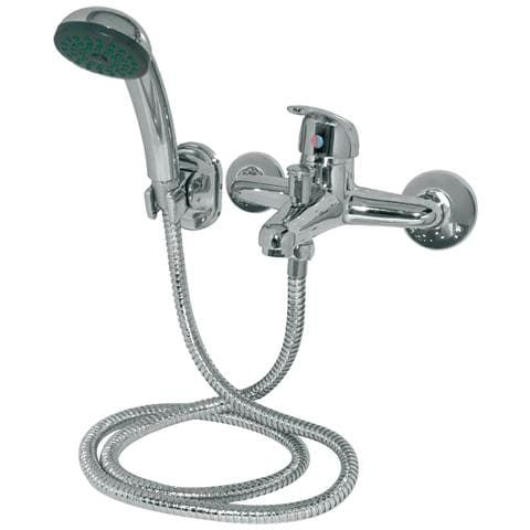 Miscelatore In Ottone Cromato Per Vasca A Muro Con Doccetta Brixo - Foto 1