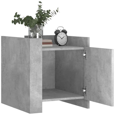 Comodino Grigio Cemento 45x50x50 Cm In Truciolato - Foto 3