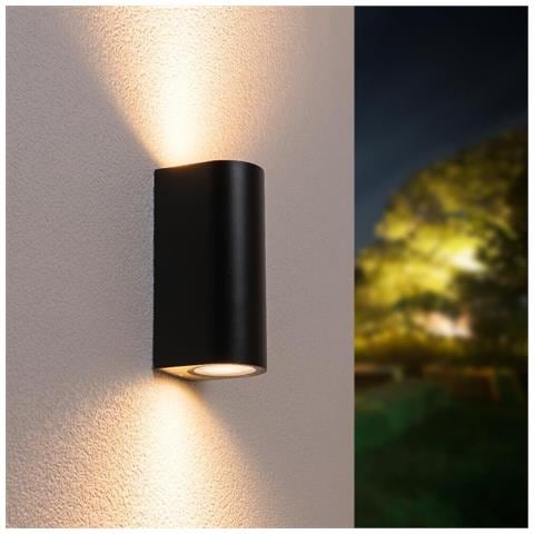 Applique Doppia Luce A Parete Interno Esterno Ip65 Porta Faretto Gu10 Es14n - Foto 1
