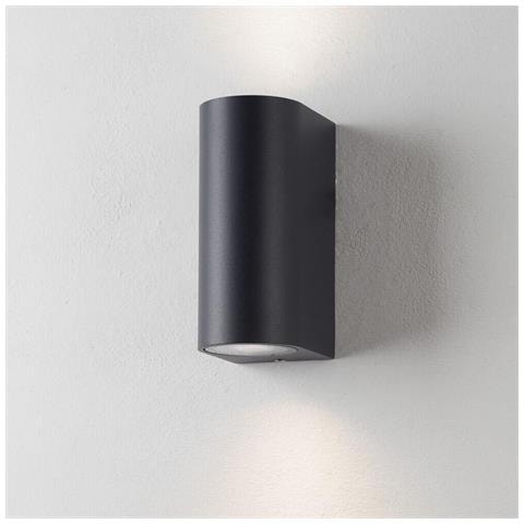 Applique Doppia Luce A Parete Interno Esterno Ip65 Porta Faretto Gu10 Es14n - Foto 2