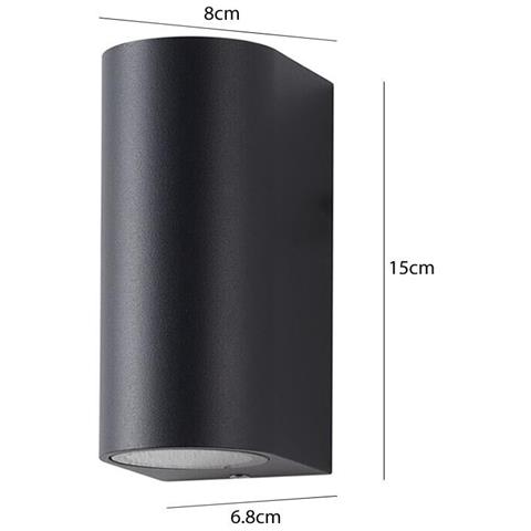 Applique Doppia Luce A Parete Interno Esterno Ip65 Porta Faretto Gu10 Es14n - Foto 4