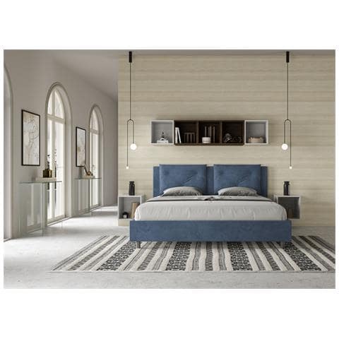 Letto Appia 190x190 Rete E Contenitore Blu - Foto 1