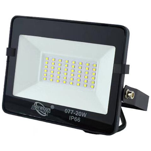 Faro Faretto Led Smd Da Esterno Ip66 20w 6000k Bianco Freddo Slim Nero - Foto 2
