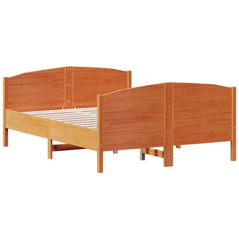 Giroletto Senza Materasso Marrone Cera 140x200cm Massello Pino - Foto 3