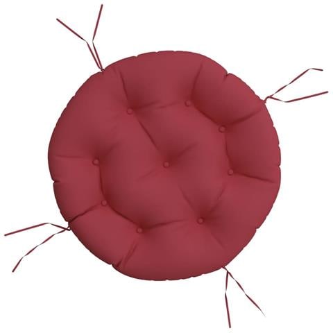 Cuscino Rotondo Rosso Vino 60x11 Cm In Tessuto Oxford - Foto 2