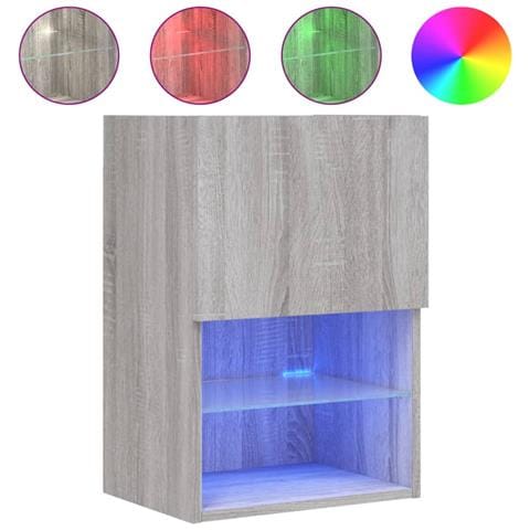 Mobile TV con Luci LED Grigio Sonoma 40,5x30x60 cm - Foto 1