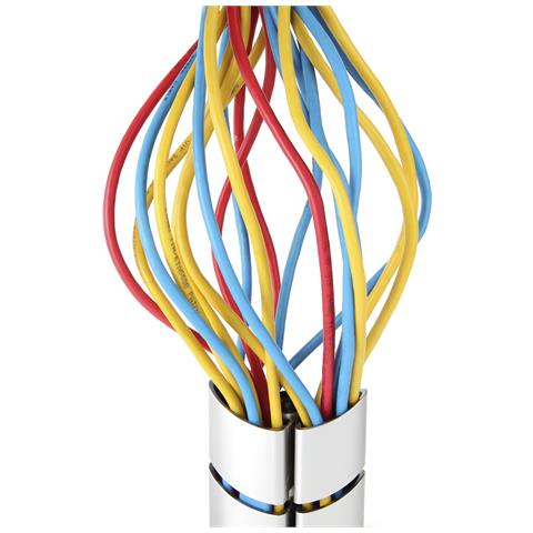 Equip 650862, Guaina intrecciata per cavi, Scrivania, ABS sintetico, Argento - Foto 2