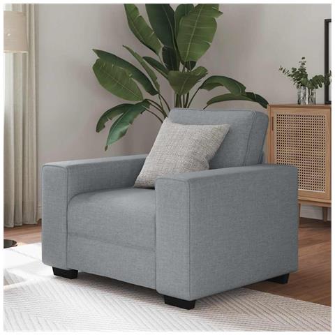 Poltrona Grigio Chiaro 60 cm in Tessuto - Foto 2