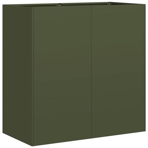 Fioriera Verde Oliva 80x40x80 Cm In Acciaio Laminato A Freddo - Foto 2