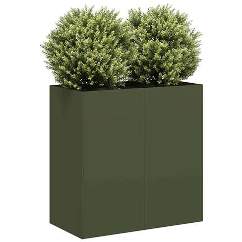 Fioriera Verde Oliva 80x40x80 Cm In Acciaio Laminato A Freddo - Foto 1