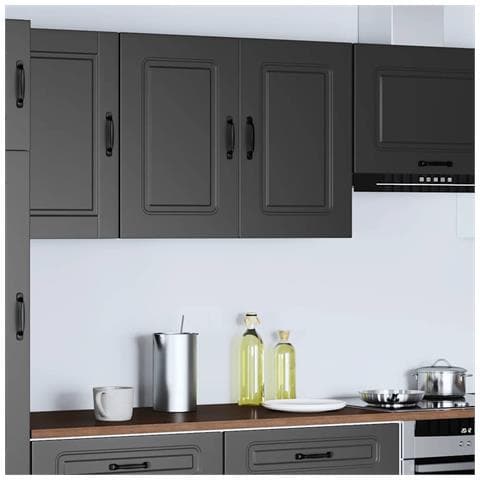 Pensile Da Cucina Kalmar Nero In Legno Multistrato - Foto 2