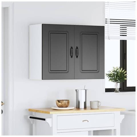 Pensile Da Cucina Kalmar Nero In Legno Multistrato - Foto 3