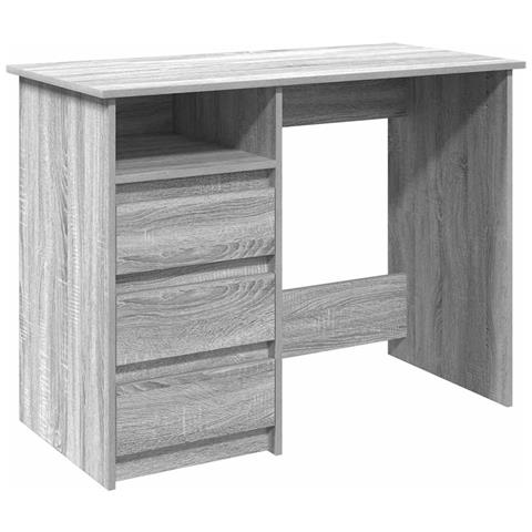 Scrivania Grigio Sonoma 102x50x75 Cm In Legno Multistrato - Foto 2