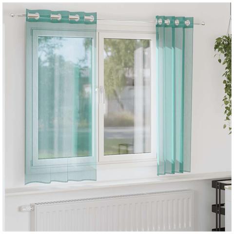 Tende In Voile Con Occhielli 2 Pz Turchese - Foto 1