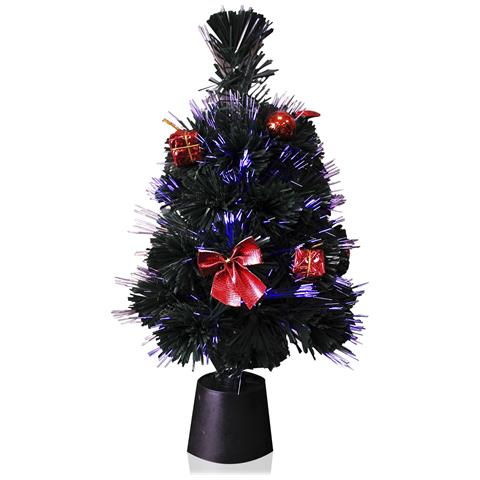Albero In Fibra Ottica Con Decorazione Natalizia E Luci Led 40 Cm. - Foto 1