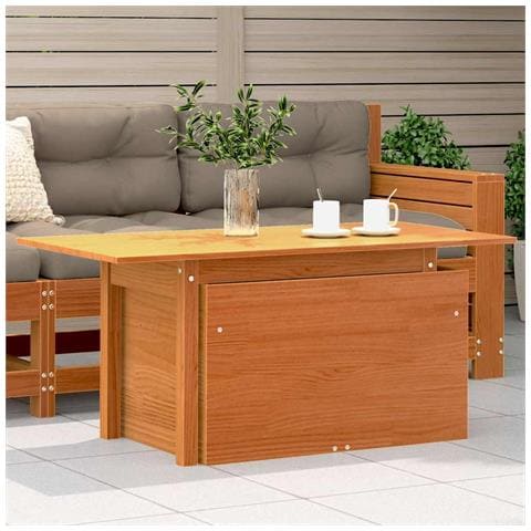 Tavolo Da Giardino Marrone Cera 100x50x75cm Legno Massello Pino - Foto 8