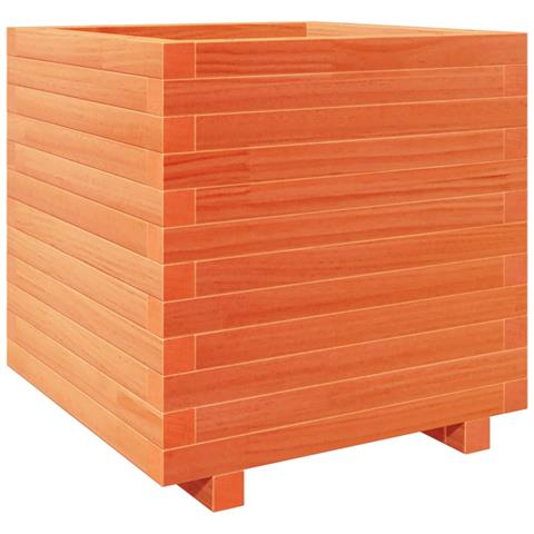 Fioriera Giardino Marrone Cera 80x80x72 cm Legno Massello Pino